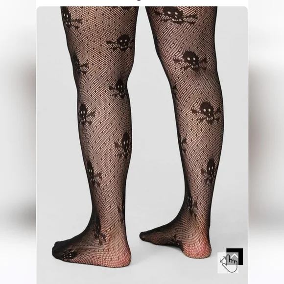 🆕️☠️ SKULL FISHNET TIGHTS - PLUS SIZE☠️ - Picture 2 of 3